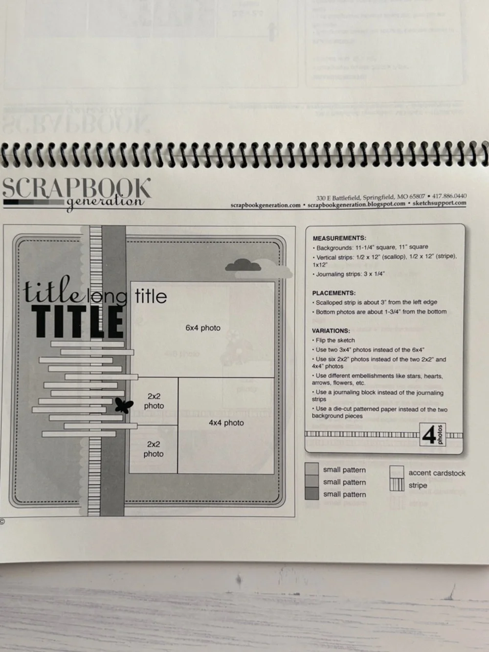 Sketches for Scrapbooking One-Page Layouts | Set of 2 Spiral Bound Books